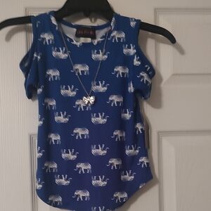 Stylish Kids Blue Elephant Tank Top